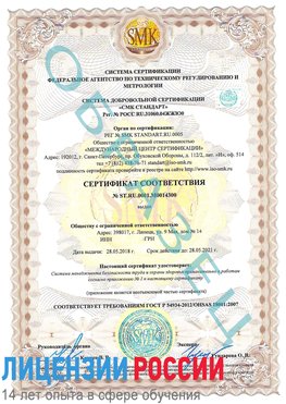 Образец сертификата соответствия Сестрорецк Сертификат OHSAS 18001